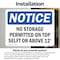 Signmission No Storage Permitted On Top Shelf Or Above 12', 7 in W x Rectangle, Vinyl Decal OS-2PACK-NS-D-57-L-14864 - alternate 5